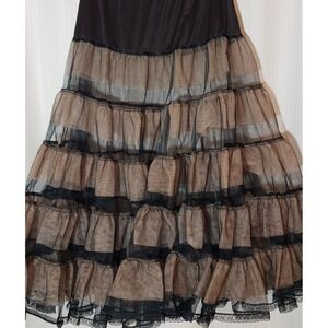 Vintage Fantasy Lingerie S Tiered Underskirt Black, Pink Tulle Unlined Petticoat